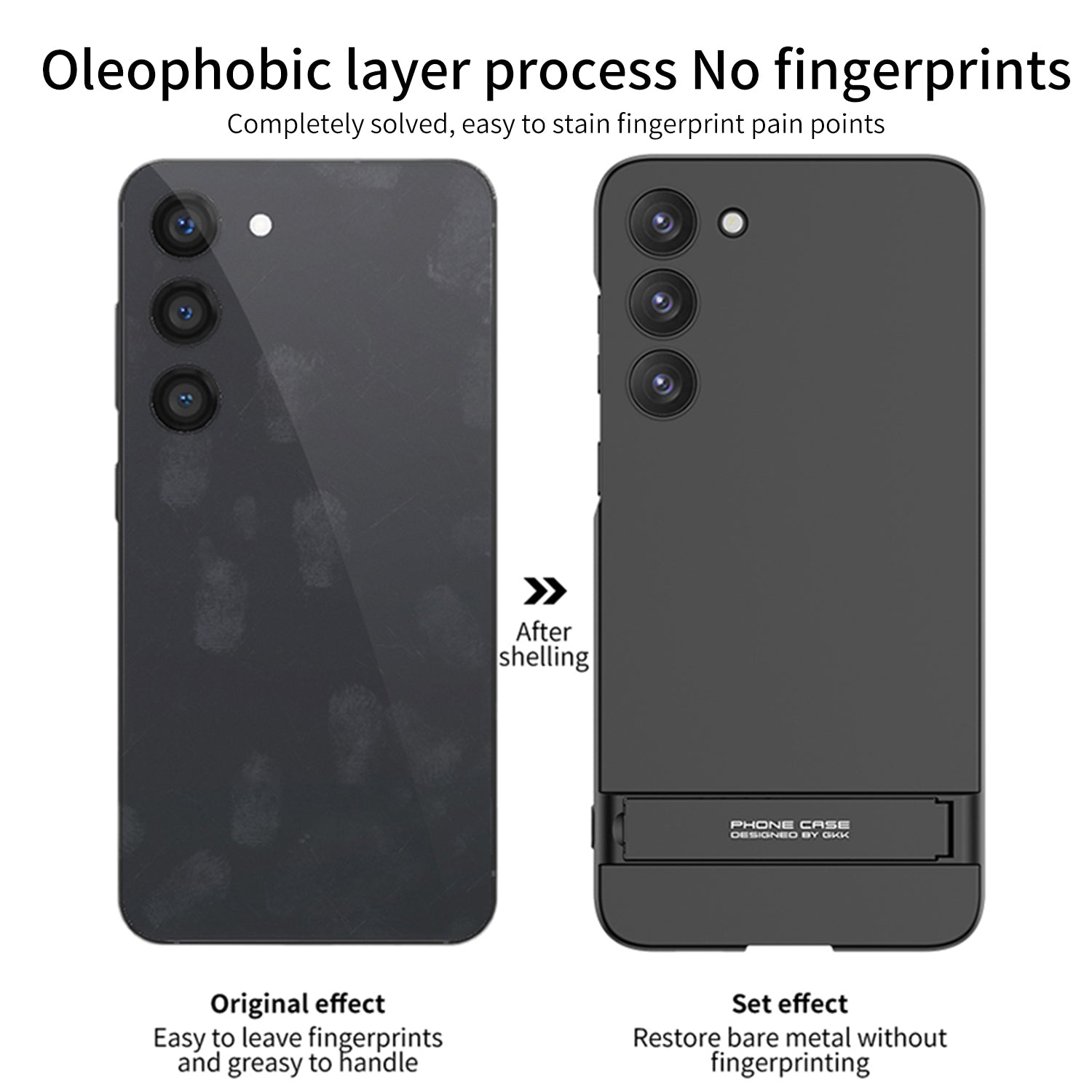 GKK Til Samsung Galaxy S23 Hard PC Slim Tynd Telefon Case Kickstand Shockproof Cover GKK Til Samsung Galaxy S23 Hard PC Slim Tynd Telefon Case Kickstand Shockproof Cover